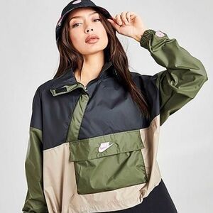 Nike Jacket Icon Clash XL Pullover Windbreaker Black Khaki Green Anorak NWT $100